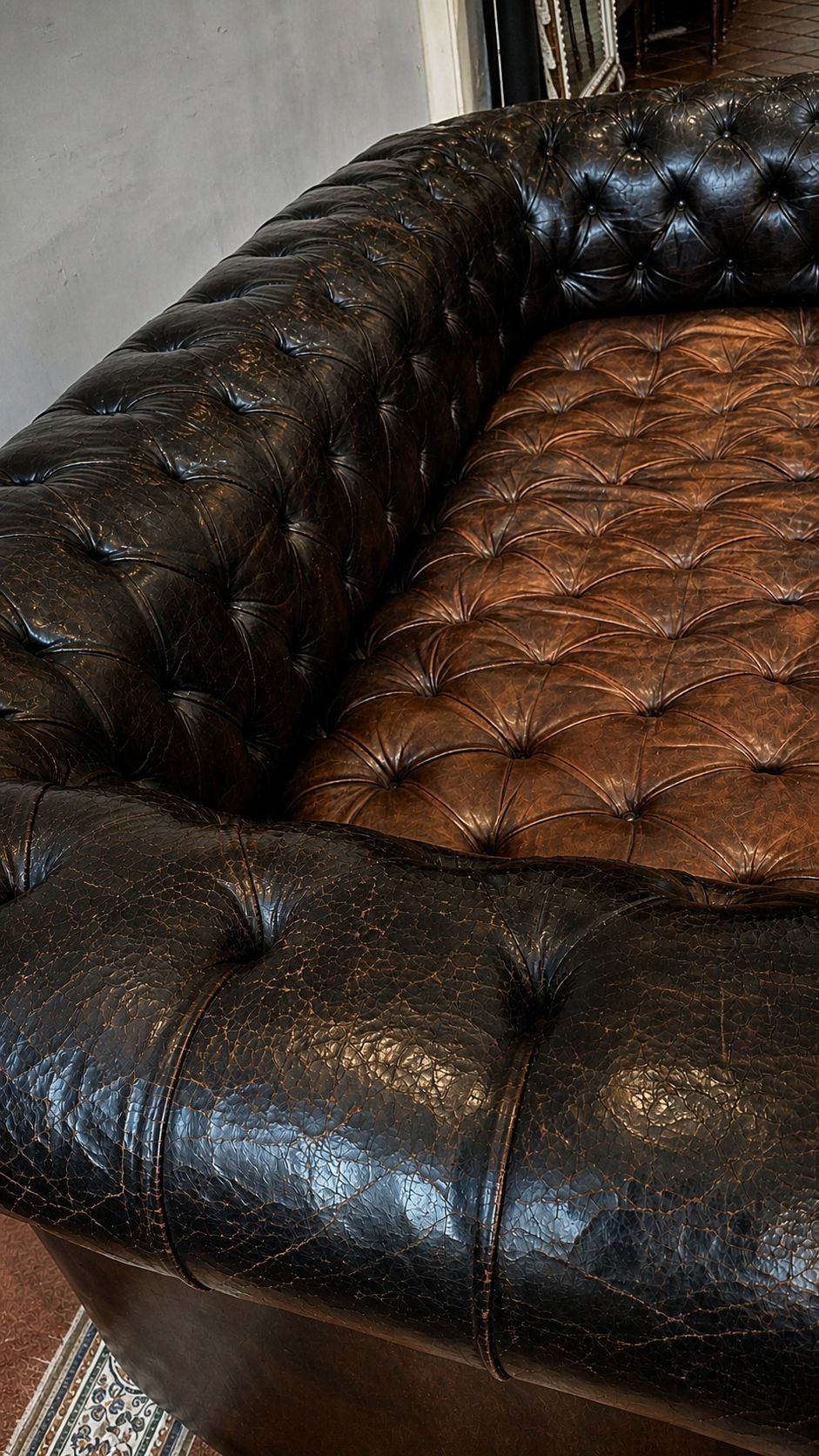 SOFA CHESTERFIELD CIRCA 1950 TRICOLOR - Imagen 8