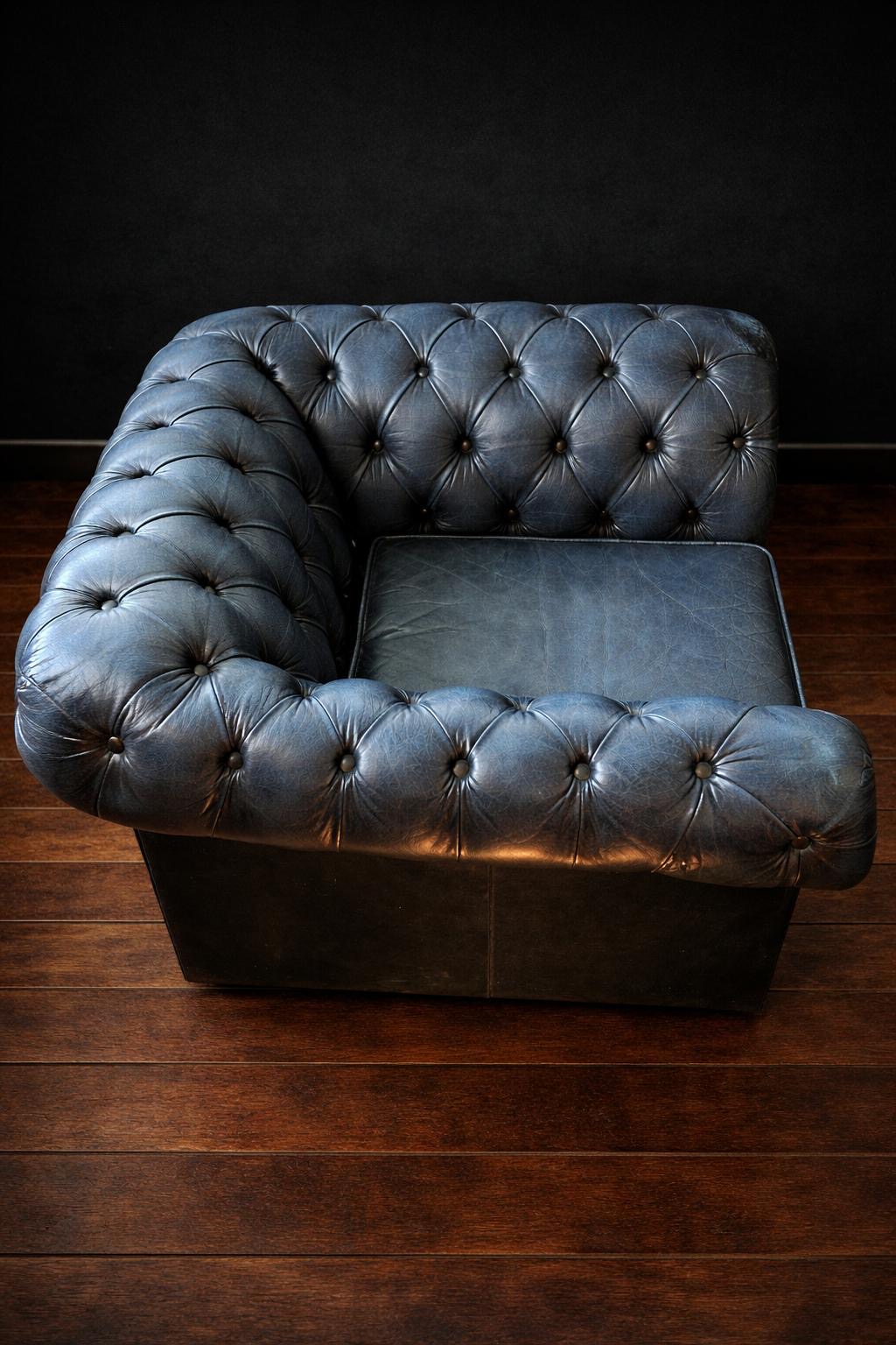 SILLON CHESTERFIELD CLUB PIEL AZUL TURQUESA - Imagen 5