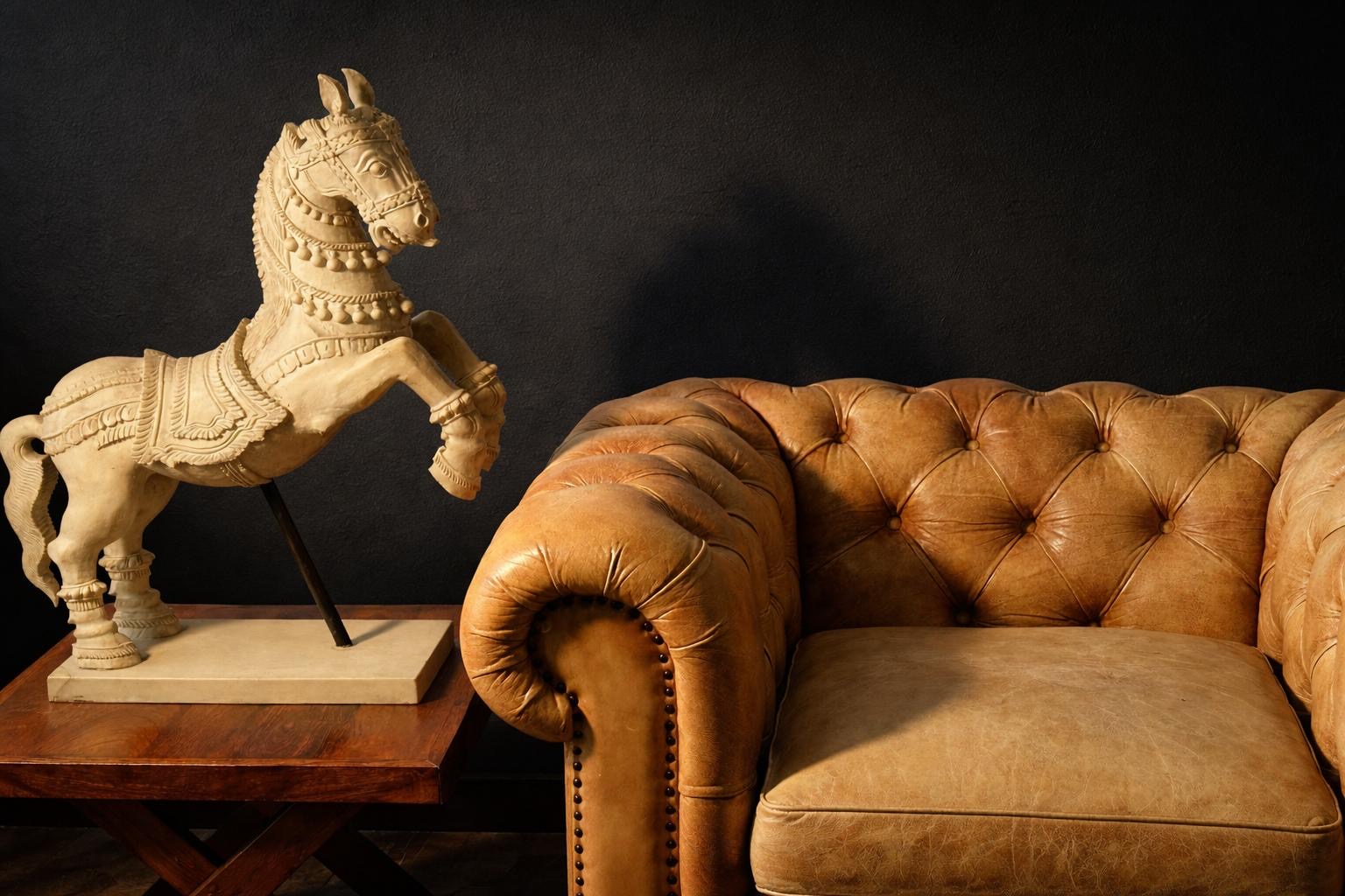 SILLON CHESTERFIELD CLUB DE CUERO NATURAL XL - Imagen 5