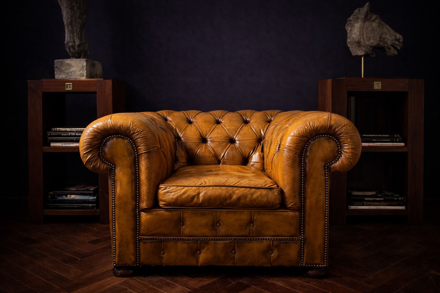 SILLON CHESTERFIELD CLUB XL COLOR MIEL MOSTAZA - Imagen 4