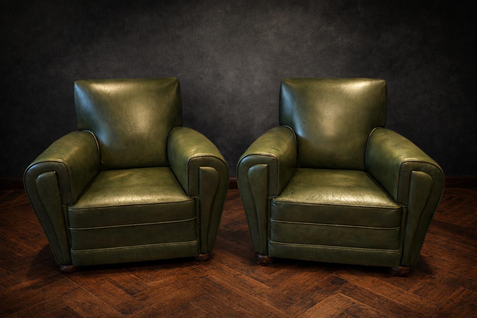 PAREJA DE BUTACAS CLUB CONTEMPORANEAS CUERO VERDE - Imagen 2