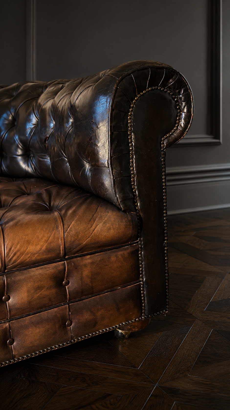 SOFA CHESTERFIELD CIRCA 1950 TRICOLOR - Imagen 10
