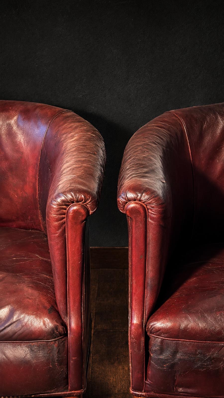 PAREJA SILLONES CLUB FRANCESES ORIGINALES CIRCA 1930 - Imagen 3
