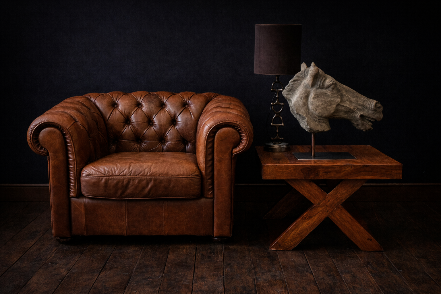 SILLON CHESTERFIELD CLUB VINTAGE CON OTTOMAN - Imagen 2