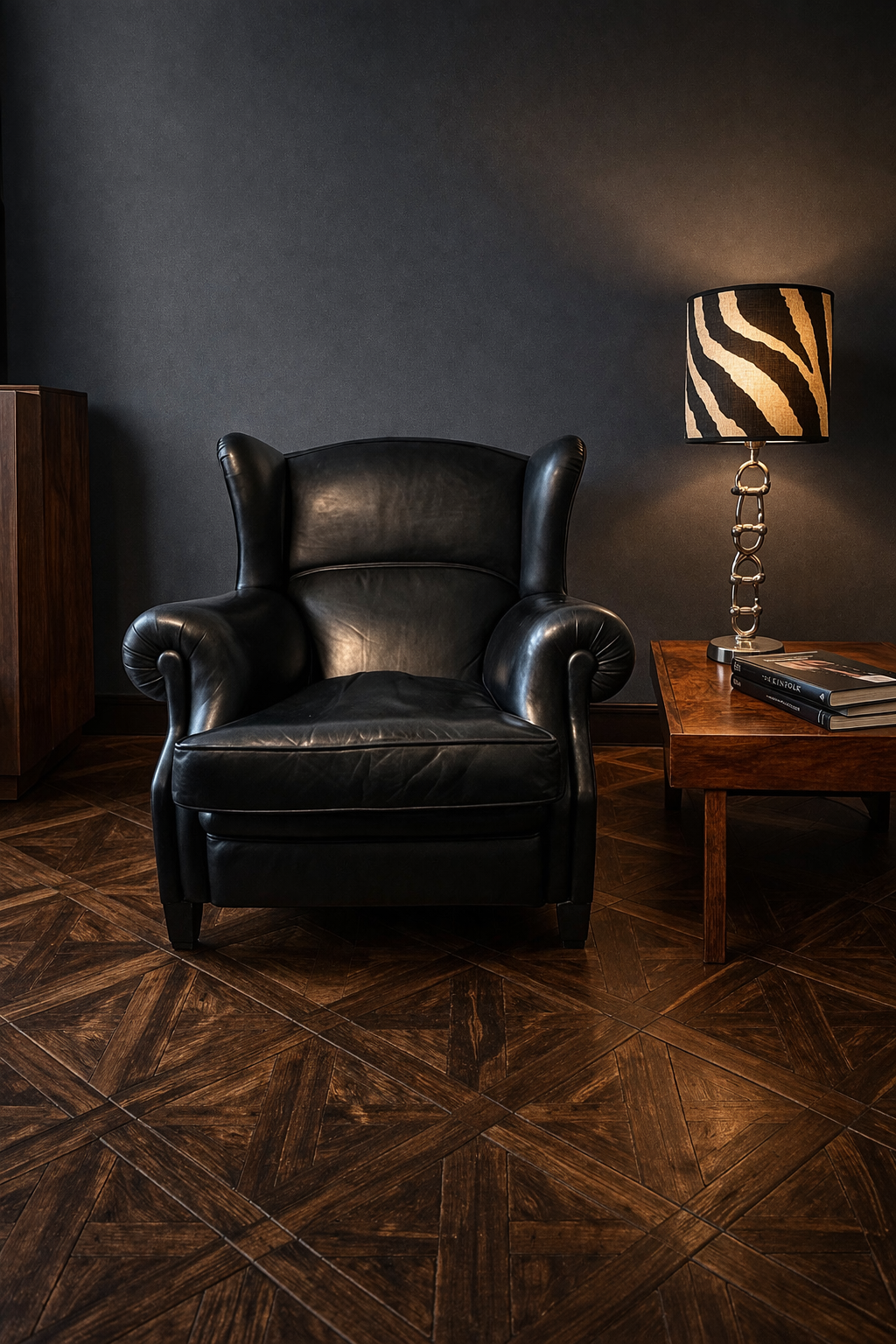 SILLON CLUB INGLES DE CUERO NEGRO - Imagen 2
