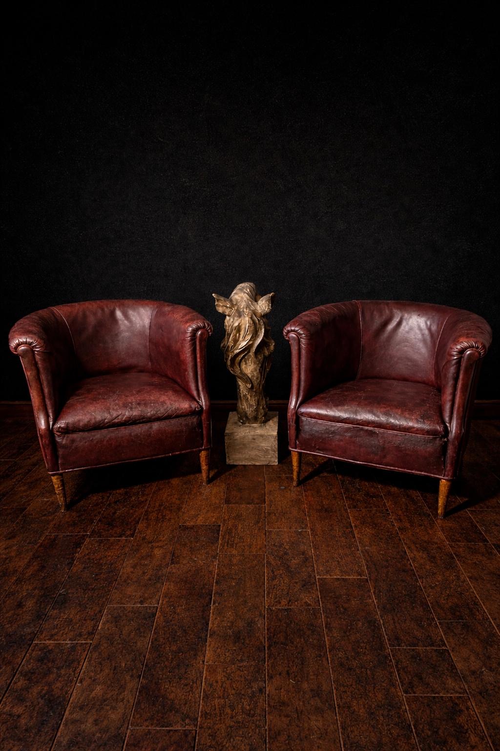 PAREJA SILLONES CLUB FRANCESES ORIGINALES CIRCA 1930 - Imagen 4