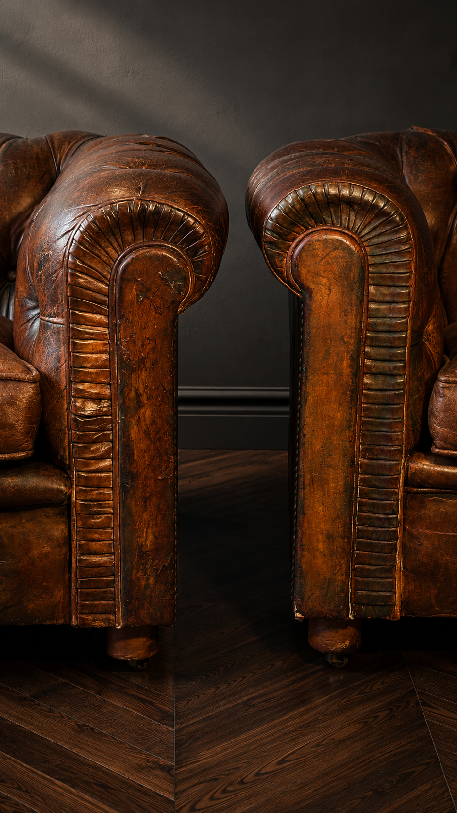 PAREJA DE SILLONES CHESTERFIELD CLUB VINTAGE - Imagen 4