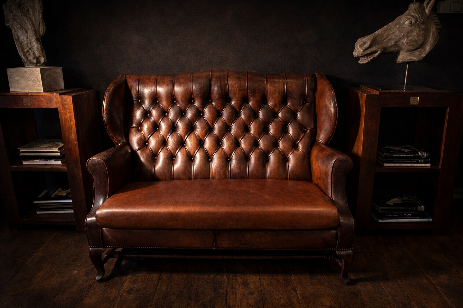 Sofá Chester Wingback de Cuero Patinado - Imagen 6