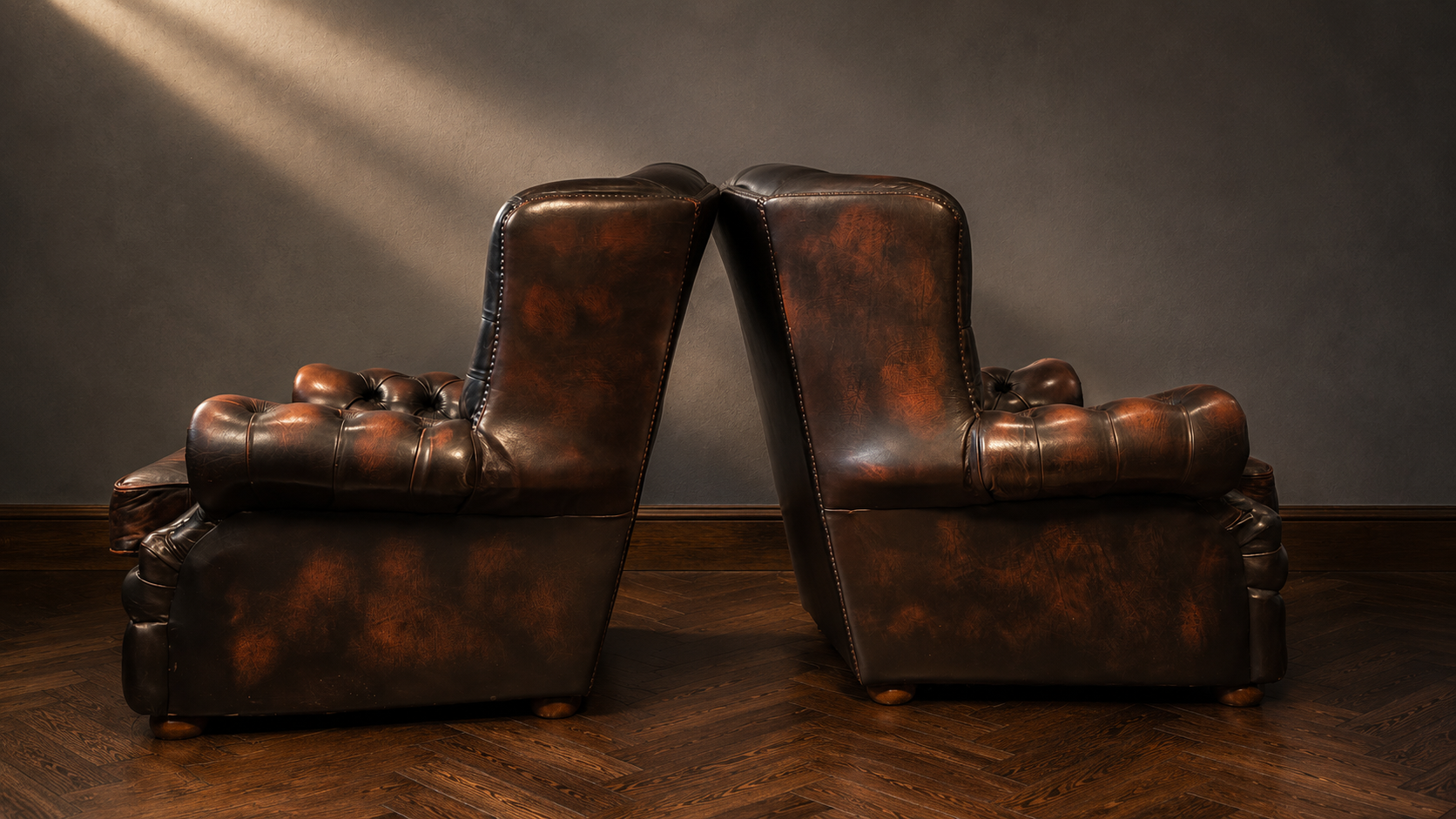 PAREJA BUTACAS CHESTERFIELD CLUB INGLESAS BURDEOS - Imagen 10