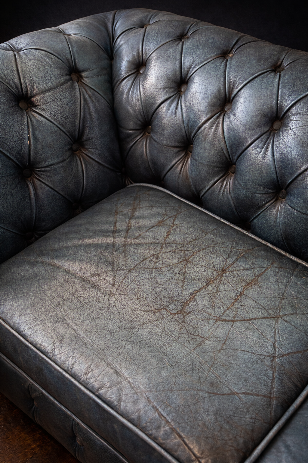 SILLON CHESTERFIELD CLUB PIEL AZUL TURQUESA - Imagen 4
