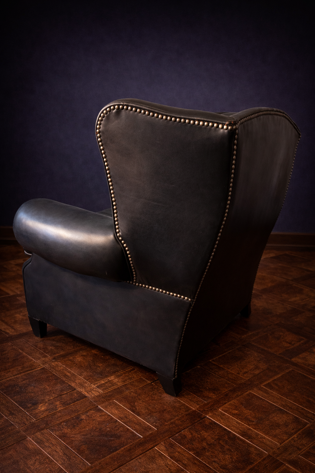 SILLON CLUB INGLES DE CUERO NEGRO - Imagen 5