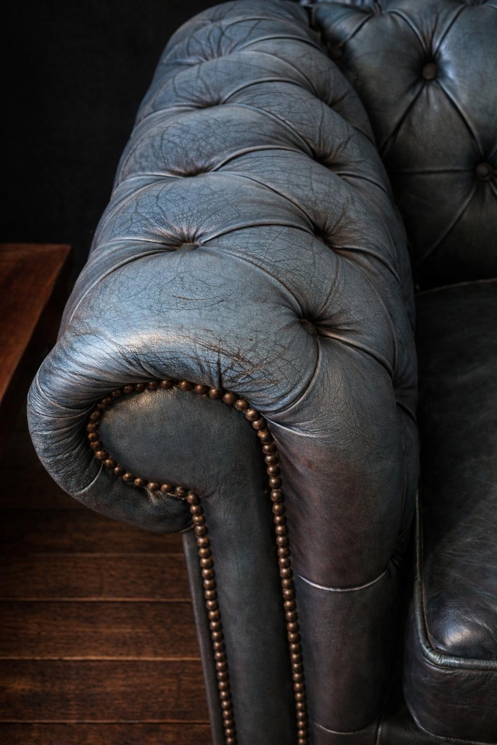 SILLON CHESTERFIELD CLUB PIEL AZUL TURQUESA - Imagen 8