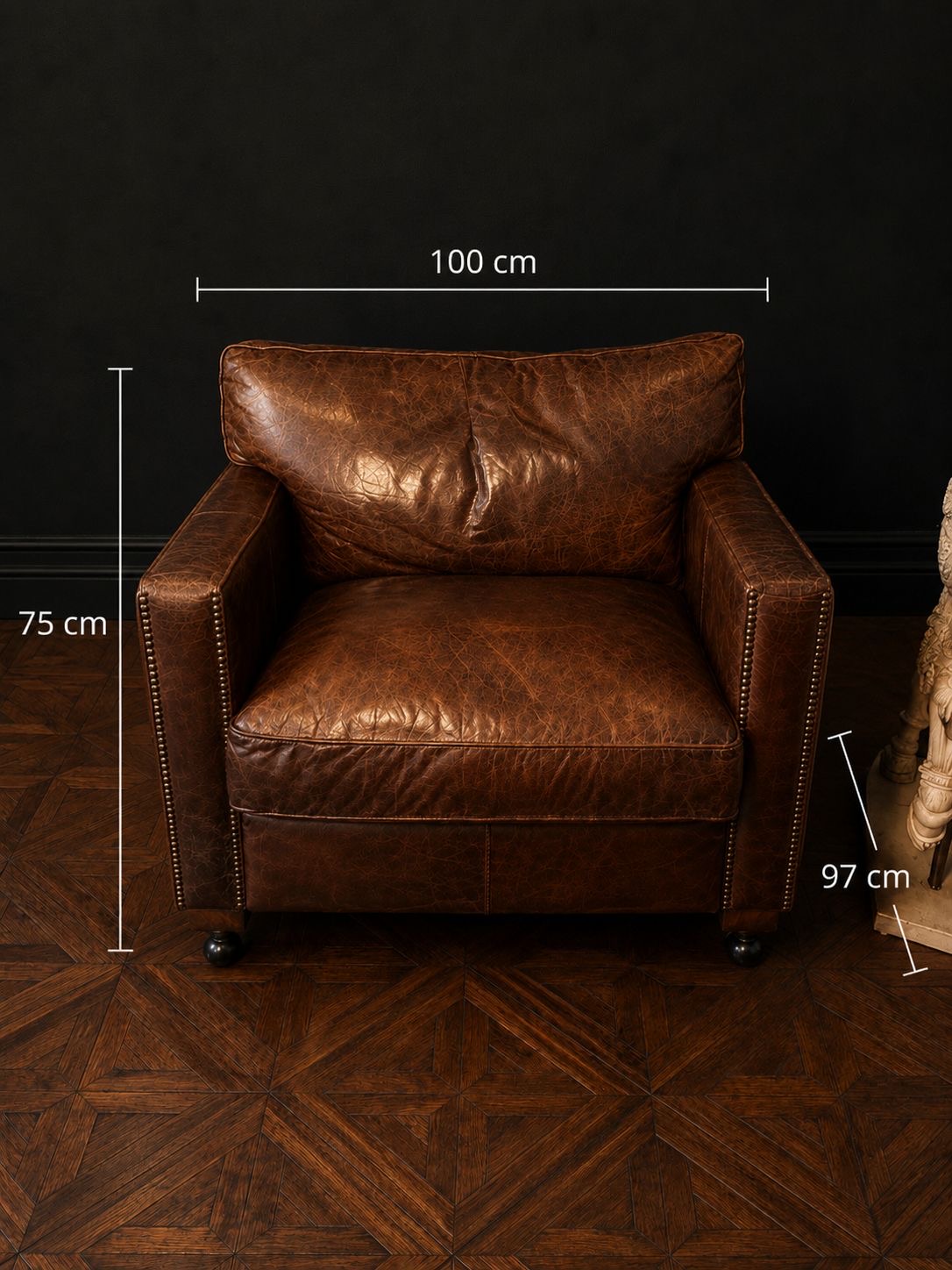 SILLON CLUB XL CONTEMPORANEO PIEL ENVEJECIDA - Imagen 9