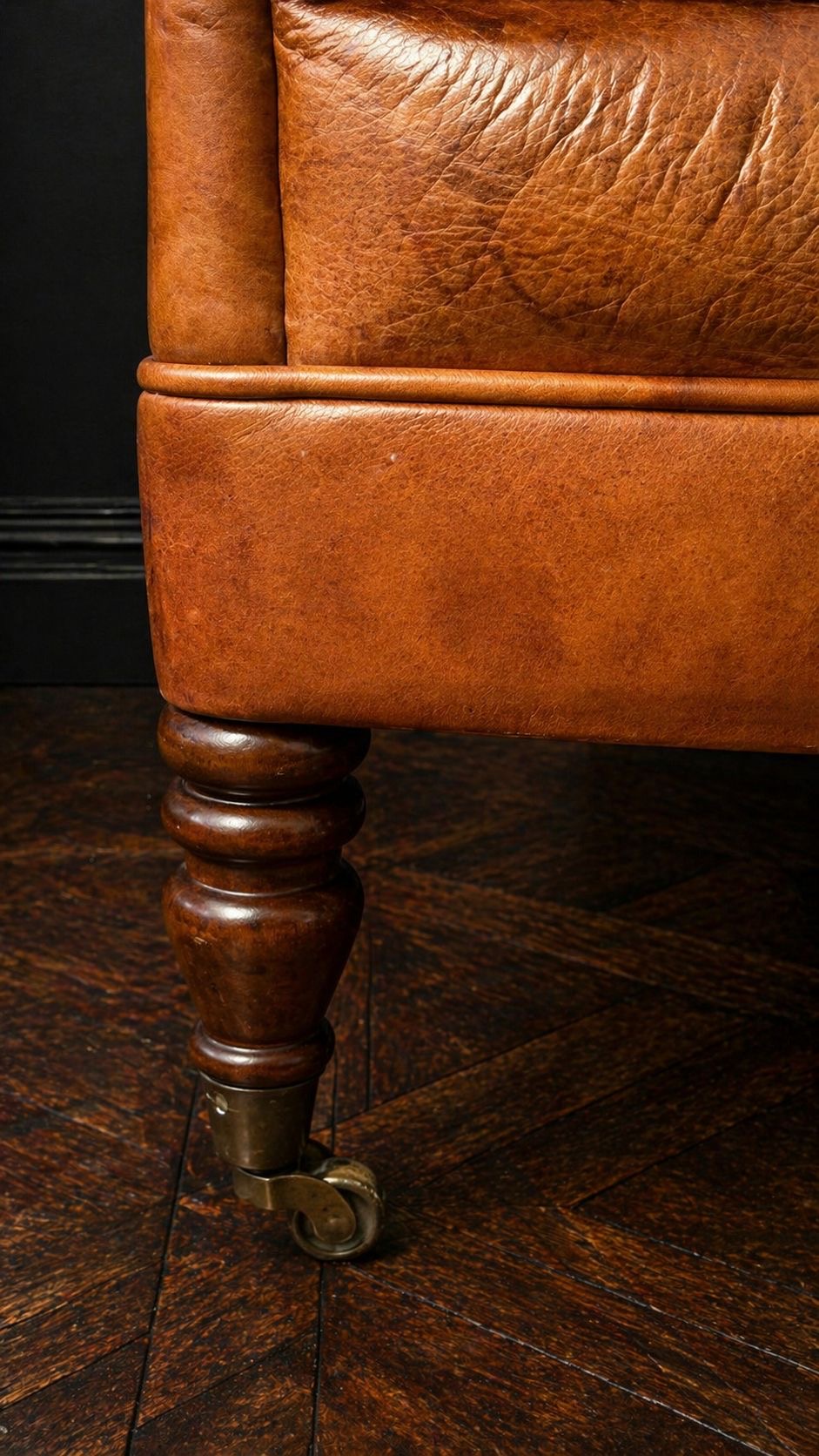 PAREJA DE BUTACAS CHESTERFIELD INGLESAS CUERO MIEL - Imagen 6