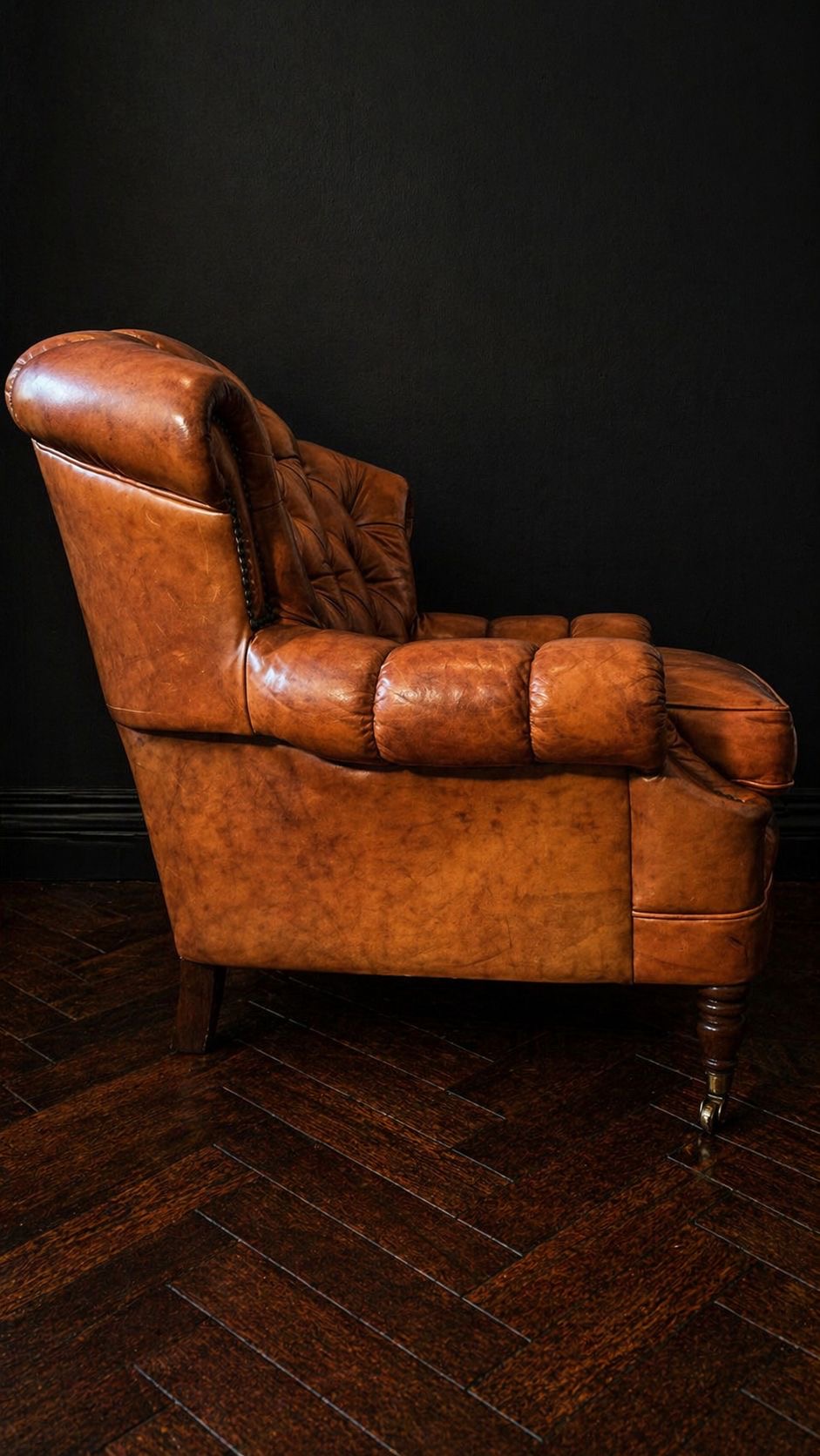 PAREJA DE BUTACAS CHESTERFIELD INGLESAS CUERO MIEL - Imagen 7