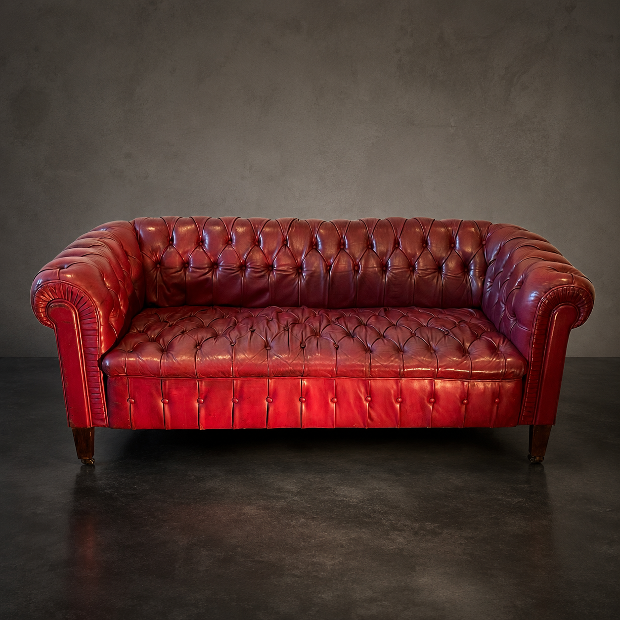 CONJUNTO SOFA Y BUTACAS CAPITONE COMPLETO ROJO BURDEOS - Imagen 7
