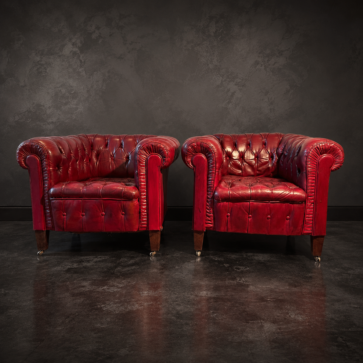 CONJUNTO SOFA Y BUTACAS CAPITONE COMPLETO ROJO BURDEOS - Imagen 6