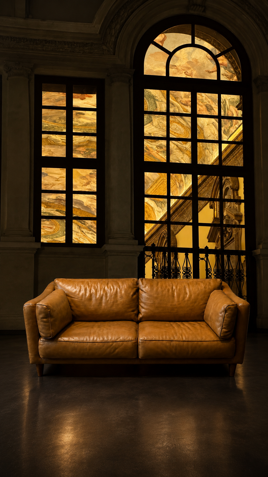 SOFA BAXTER EN PIEL COLOR MIEL - Imagen 6