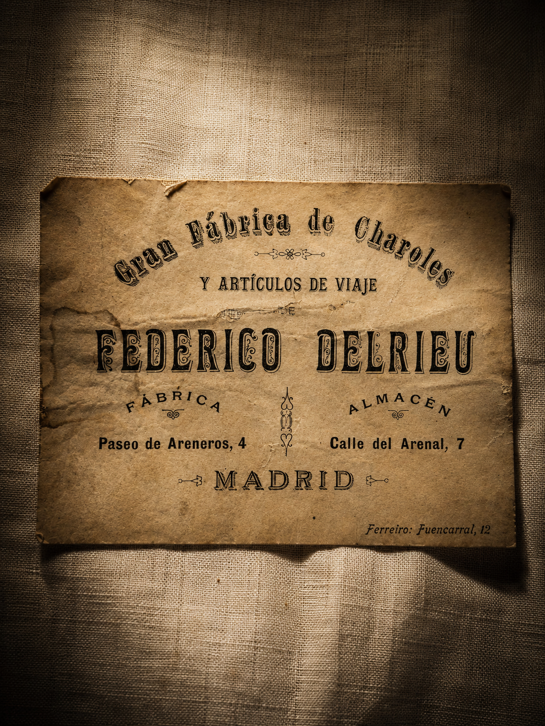 BAUL DE VIAJE FEDERICO DELRIEU, MADRID FINALES SIGLO XIX - Imagen 5