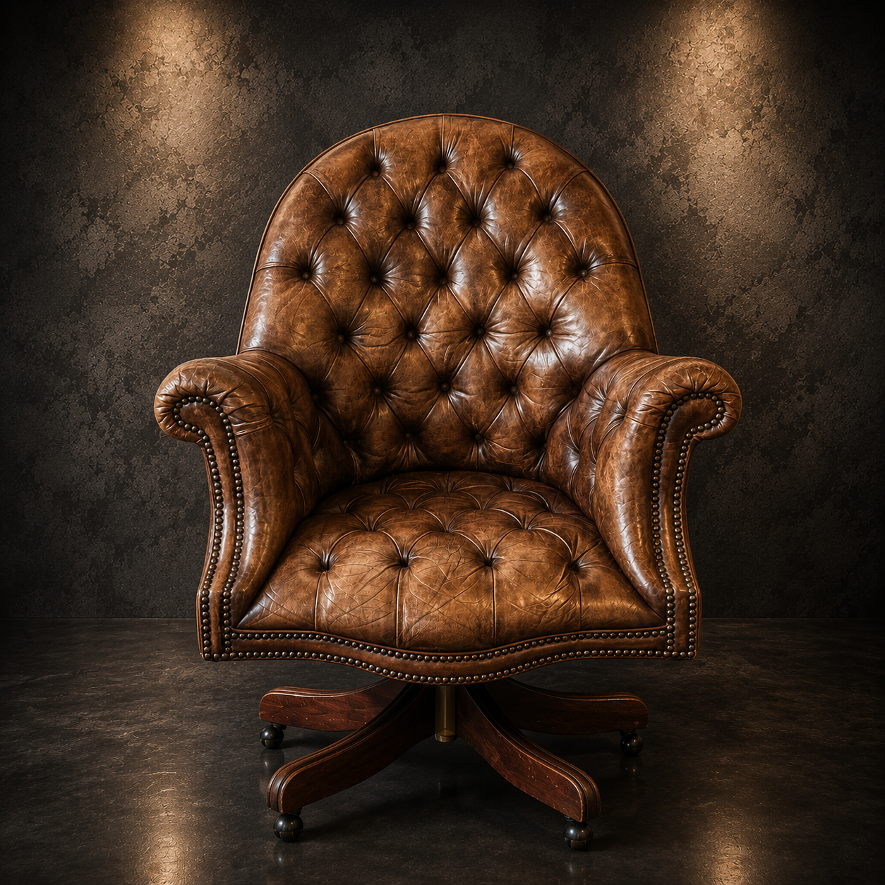 BUTACA CHESTERFIELD INGLESA GIRATORIA DE ESCRITORIO - Imagen 2