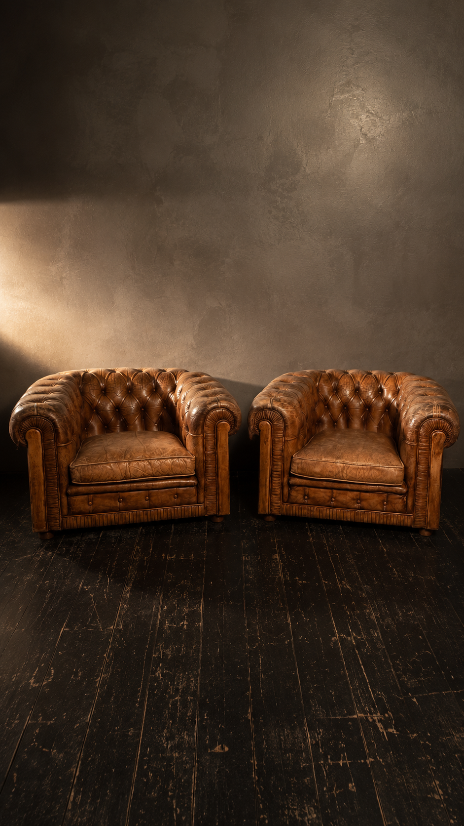 CONJUNTO SOFA CHESTER 3 PLAZAS Y 2 SILLONES CIRCA. 1970 - Imagen 3