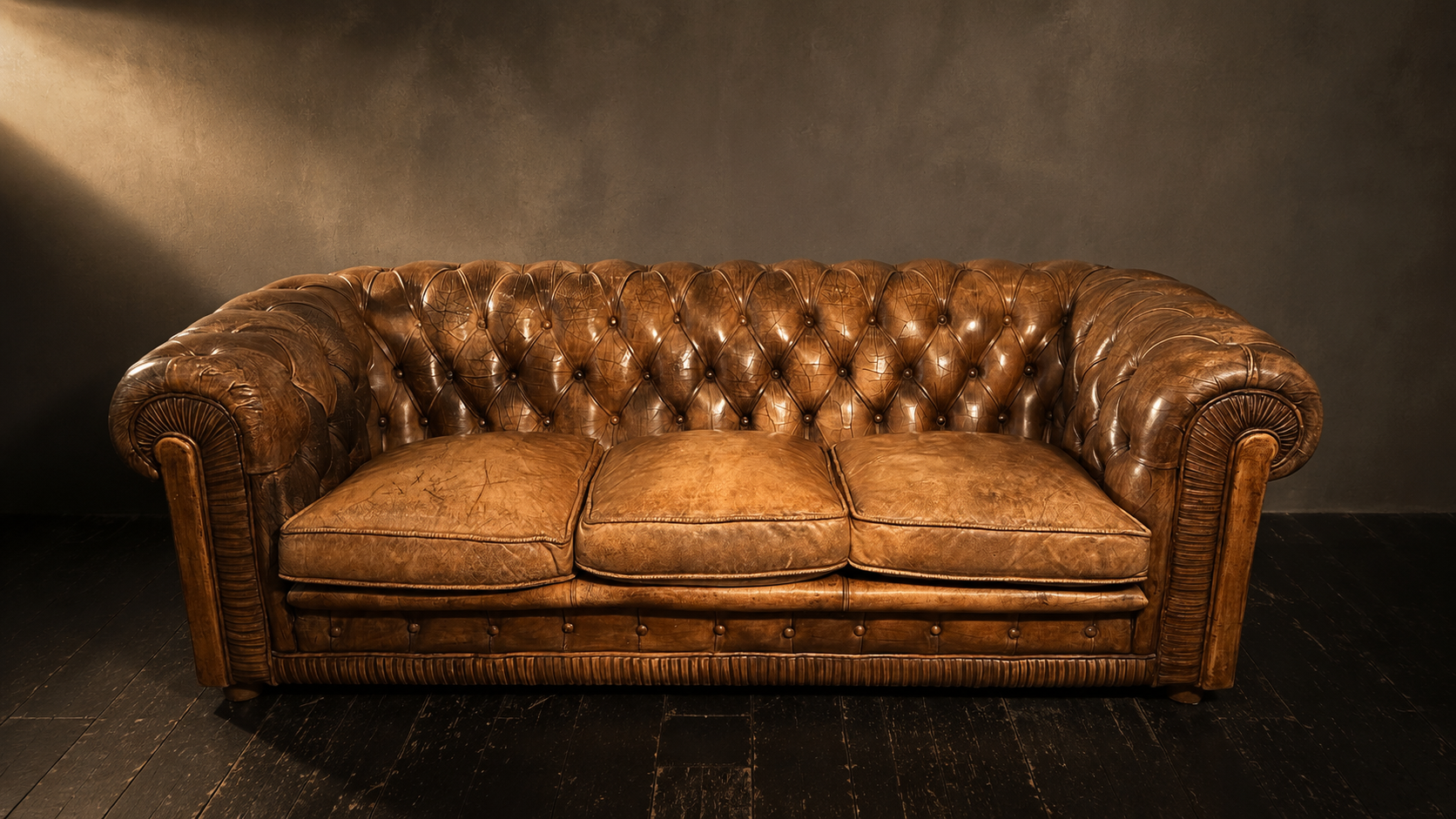 CONJUNTO SOFA CHESTER 3 PLAZAS Y 2 SILLONES CIRCA. 1970 - Imagen 2