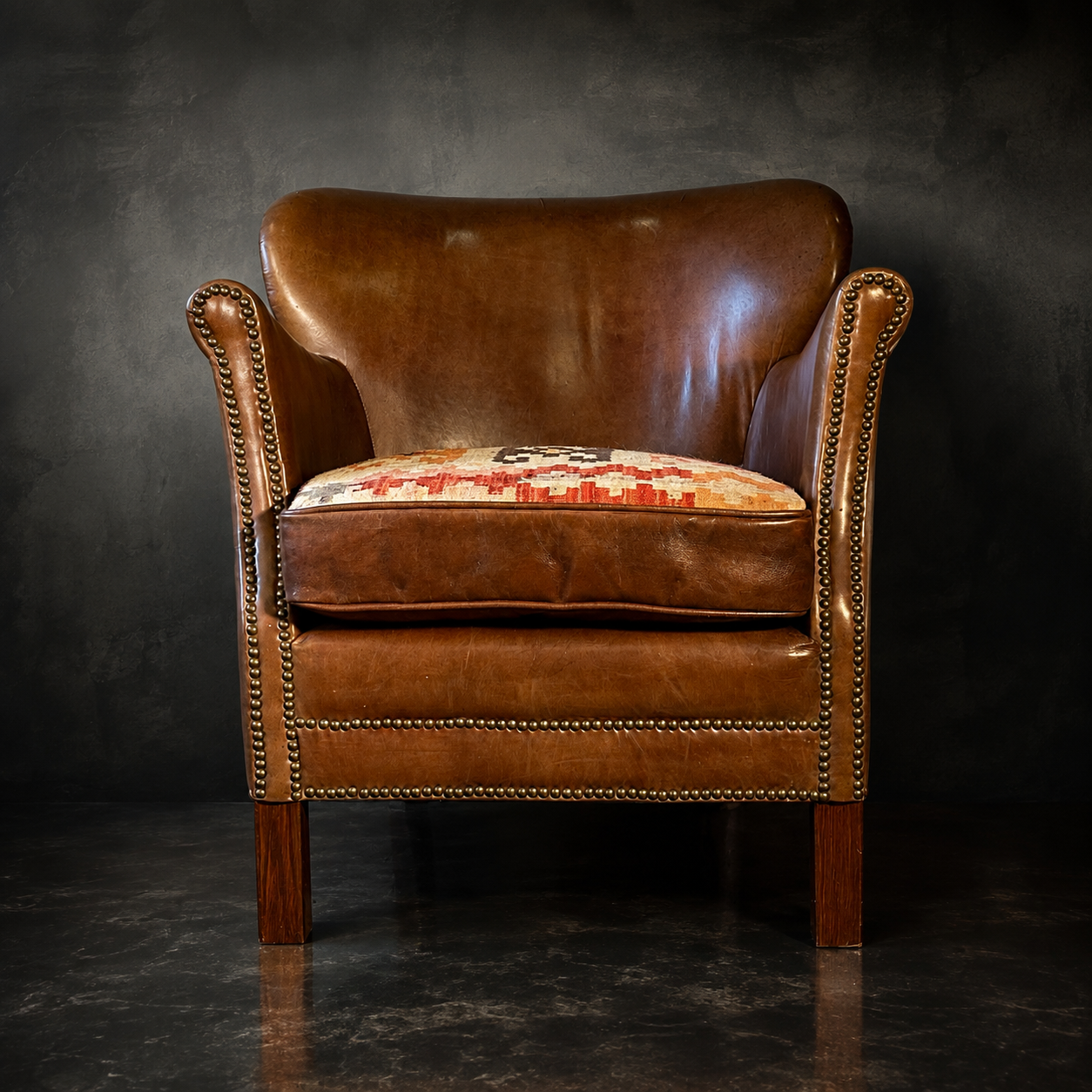 RESTORATION HARDWARE PROFESSOR LEATHER CHAIR CIRCA 2014 - Imagen 2