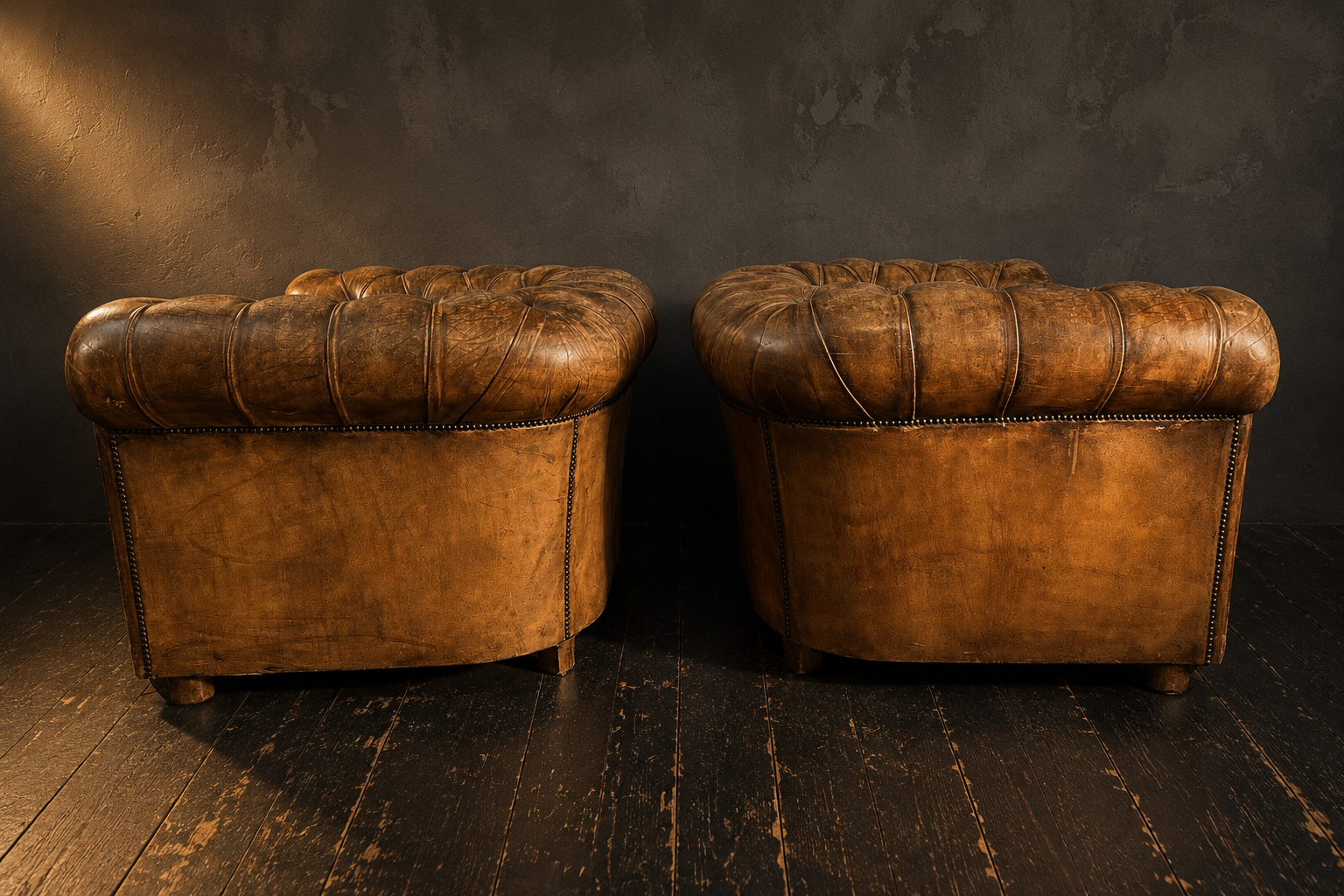 CONJUNTO SOFA CHESTER 3 PLAZAS Y 2 SILLONES CIRCA. 1970 - Imagen 4