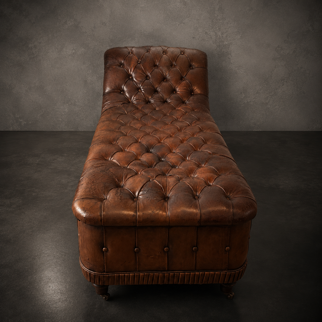 CHAISE LONGUE VICTORIANA EN PIEL- INGLATERRA, FINALES SIGLO XIX - Imagen 2