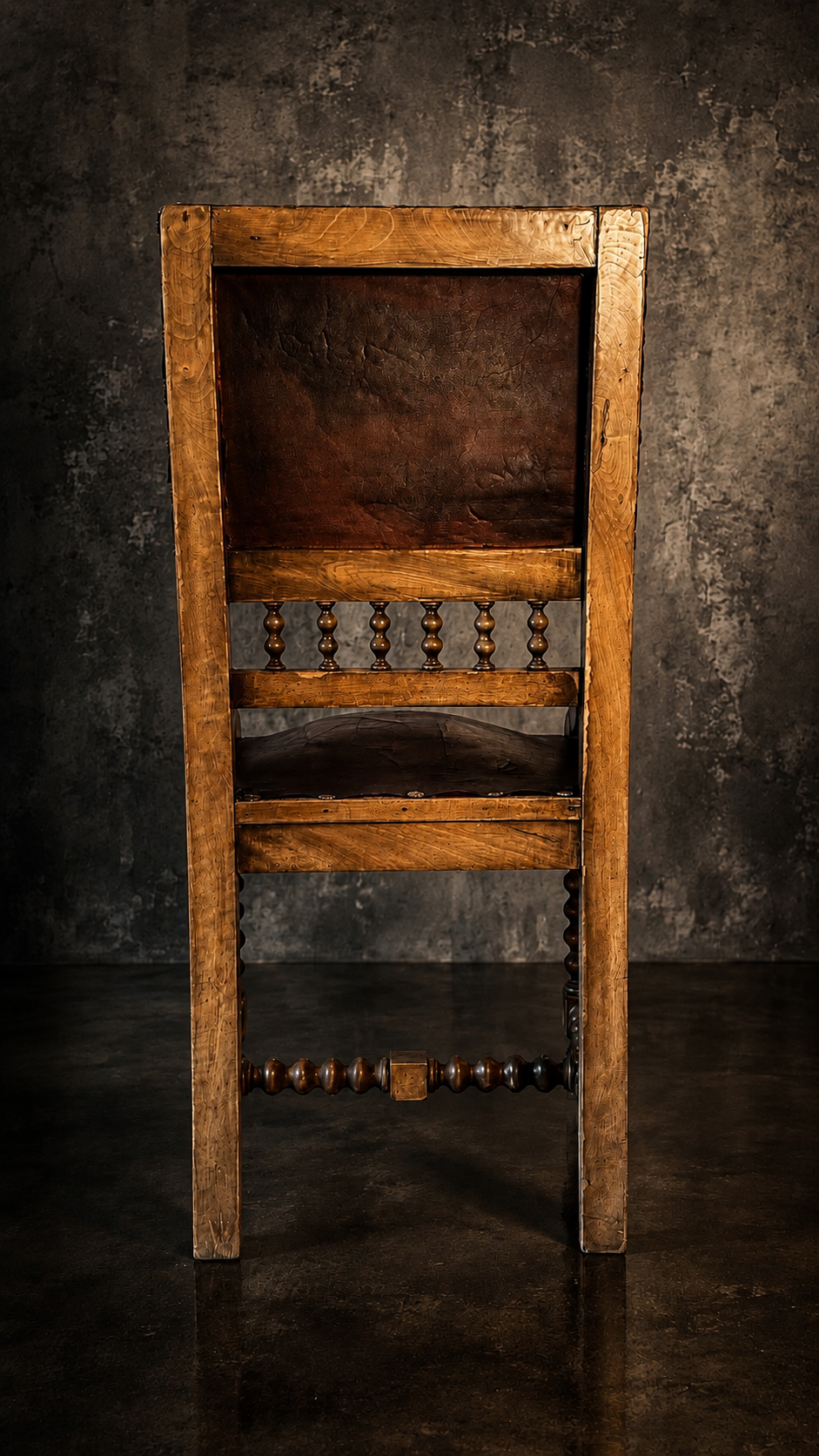 SILLON HISTORICISTA EN MADERA Y PIEL CIRCA 1880-1900 - Imagen 5