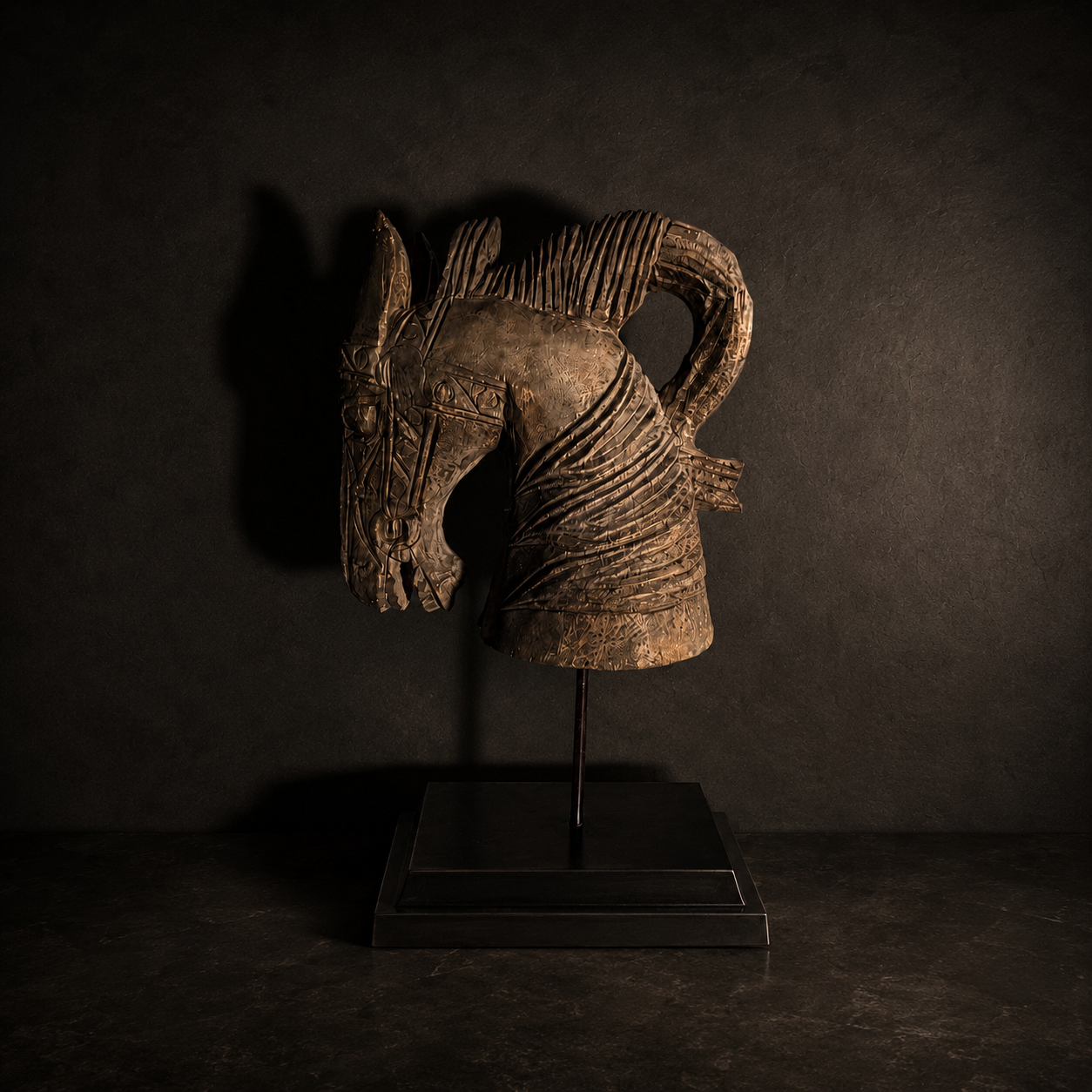 busto-ecuestre-tallado-en-madera-paris-the-patina-house