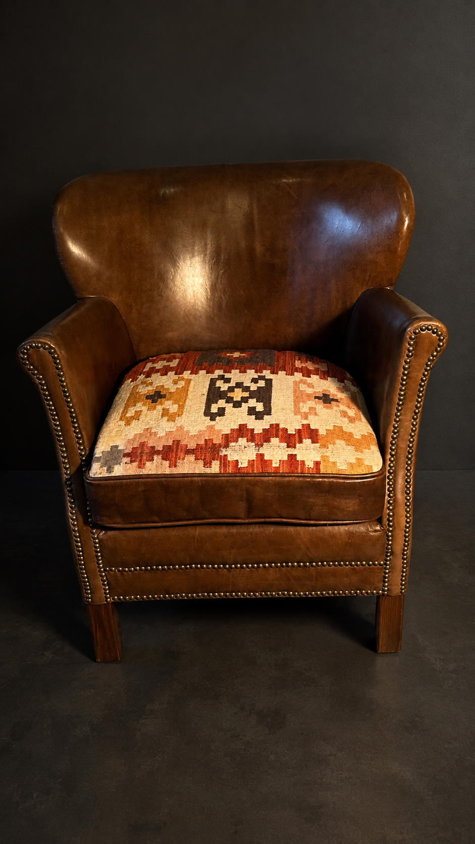 RESTORATION HARDWARE PROFESSOR LEATHER CHAIR CIRCA 2014 - Imagen 4