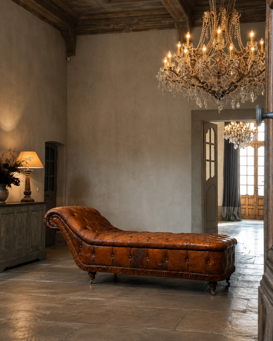 CHAISE LONGUE VICTORIANA EN PIEL- INGLATERRA, FINALES SIGLO XIX - Imagen 7
