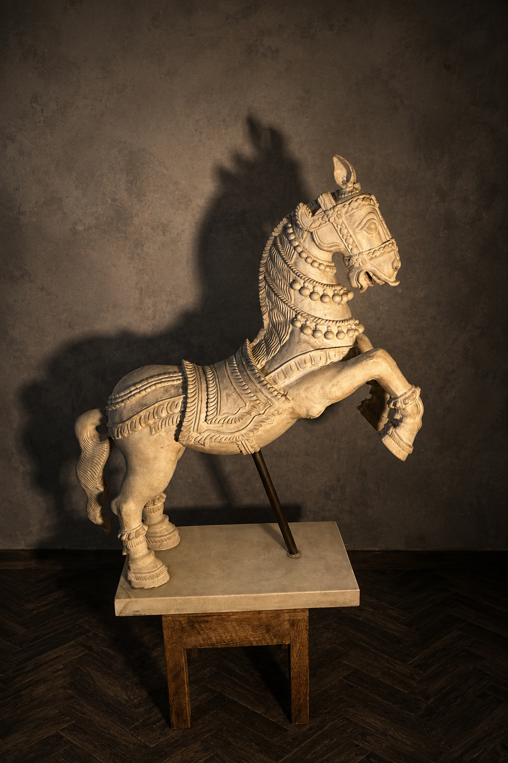 CABALLO CEREMONIAL EN PIEDRA TALLADA GRAN TAMAÑO - Imagen 5