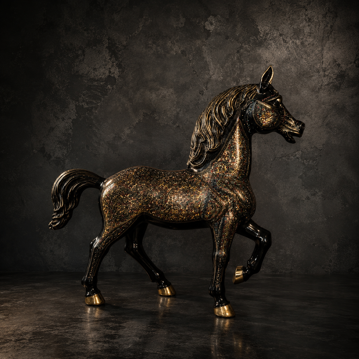 gran-caballo-indo-persa-en-metal-the-patina-house