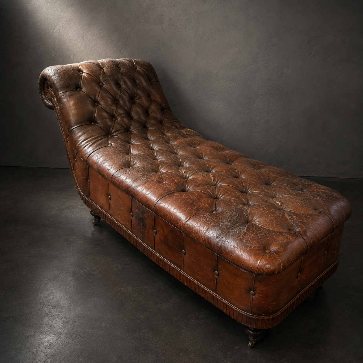 CHAISE LONGUE VICTORIANA EN PIEL- INGLATERRA, FINALES SIGLO XIX - Imagen 6