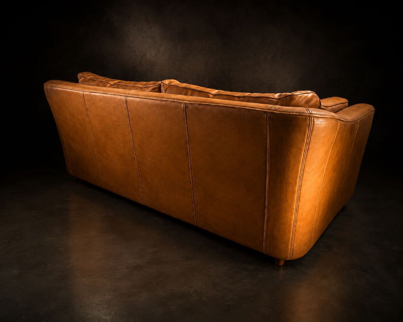 SOFA BAXTER EN PIEL COLOR MIEL - Imagen 2