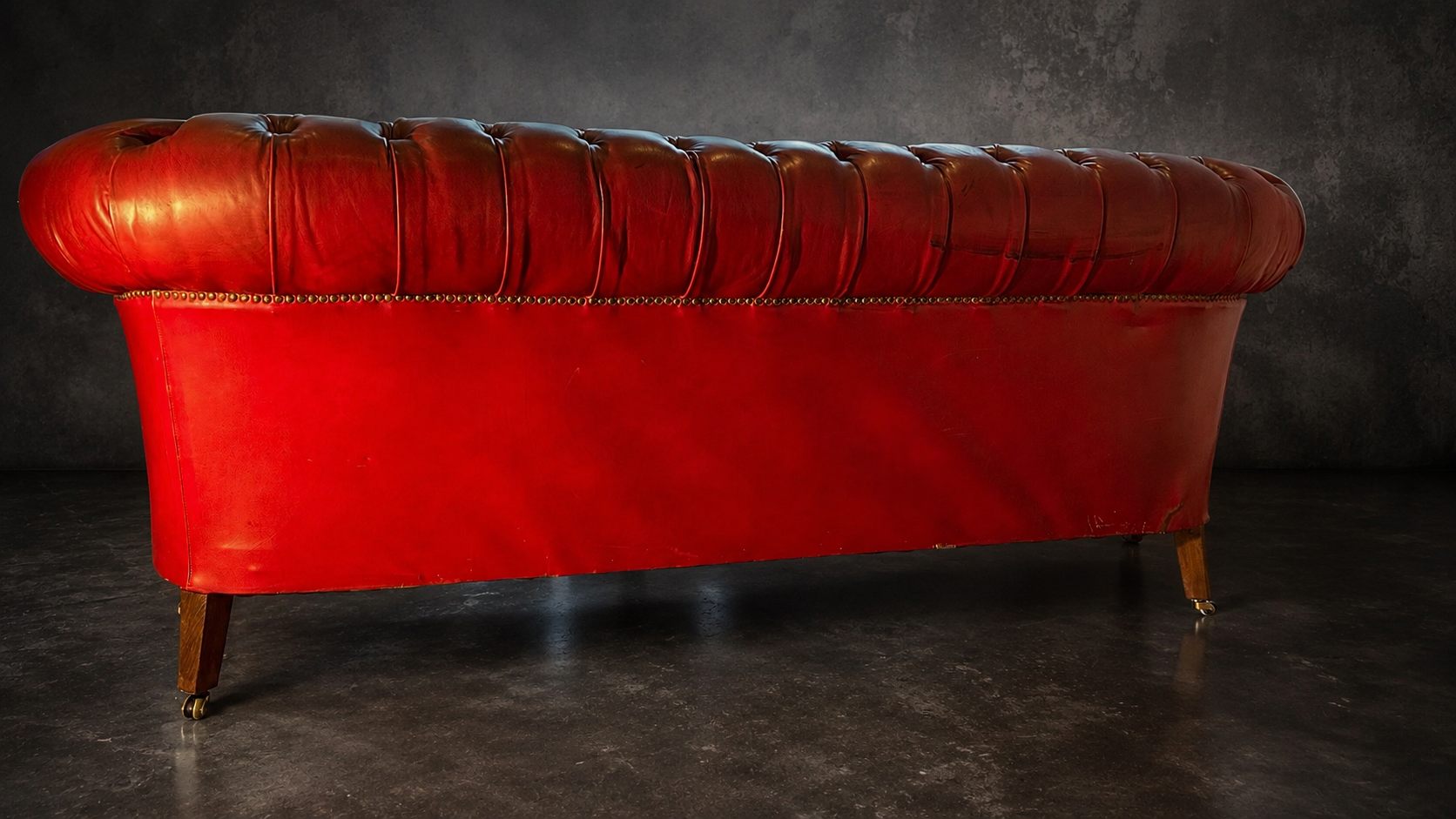 SOFA CHESTER CAPITONE COMPLETO 190 CM PIEL BURDEOS - Imagen 8